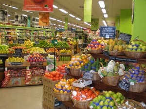 Grocery store produce section
